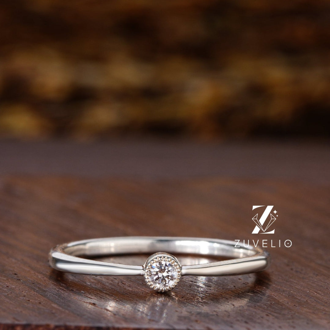 Dainty Solitaire Moissanite Ring