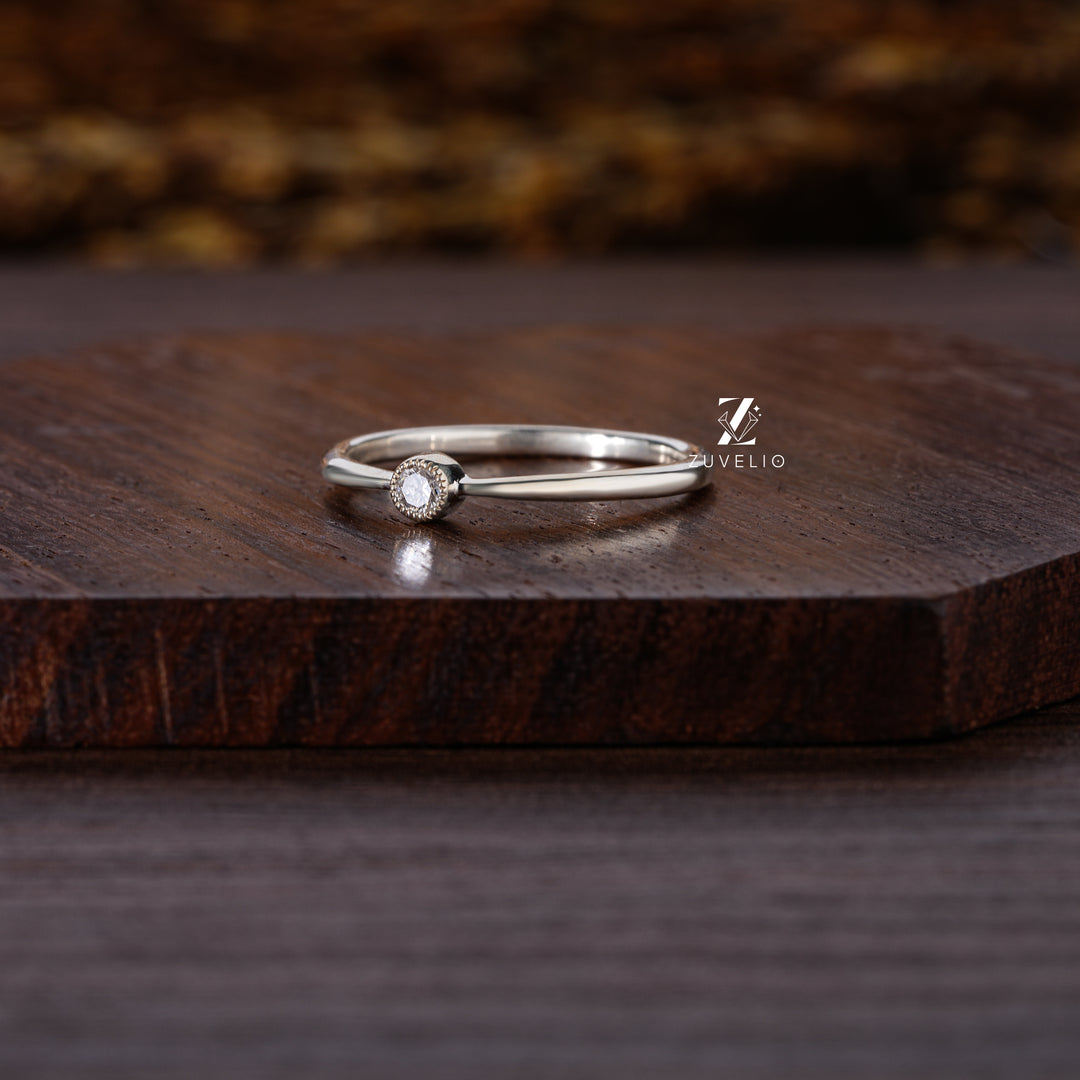 Dainty Solitaire Moissanite Ring