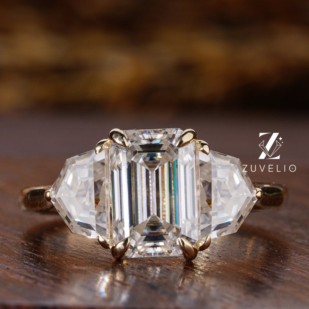 Emerald Cut Trilogy Ring