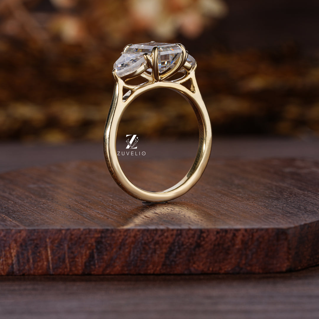 Emerald Cut Trilogy Ring