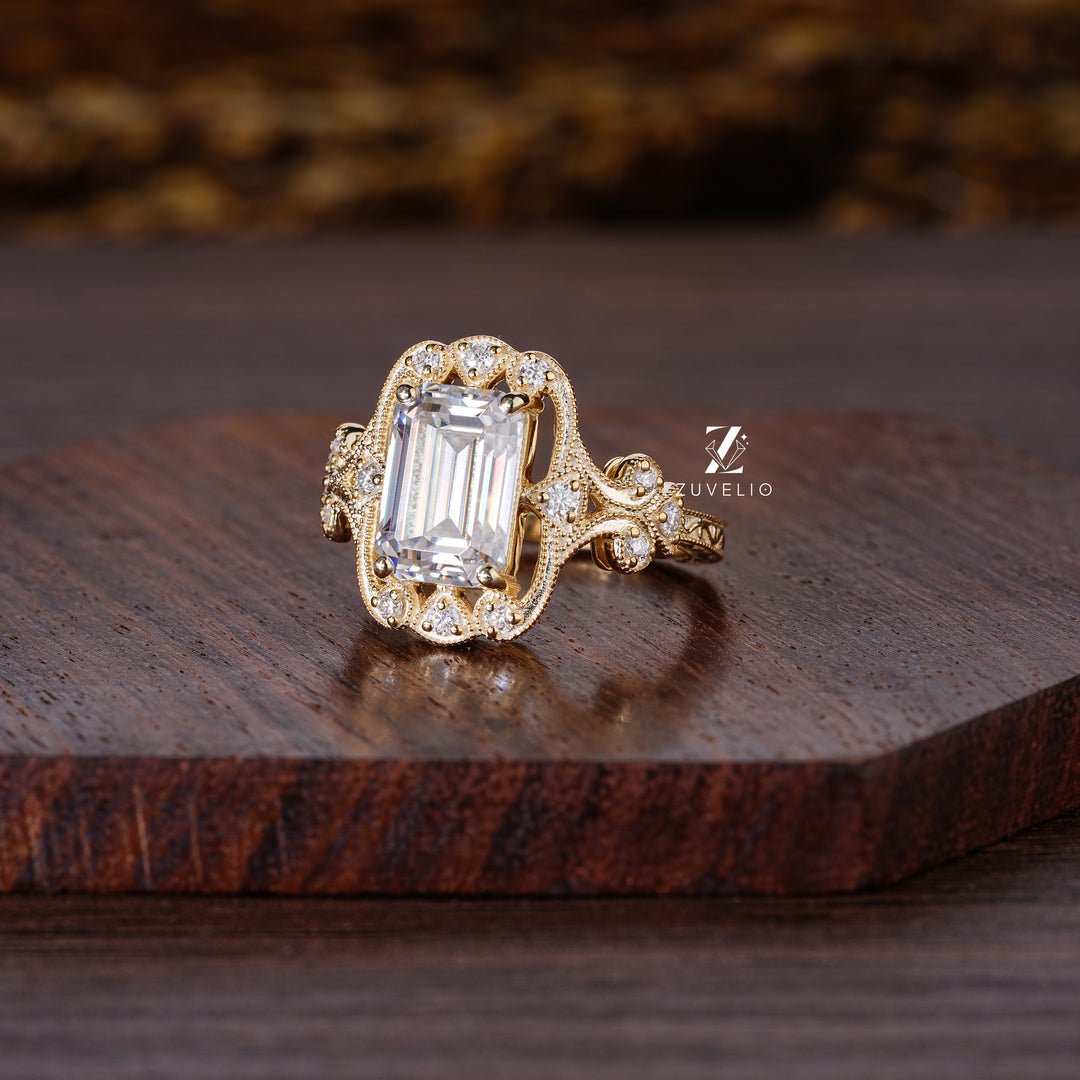 Emerald Cut Art Deco Ring