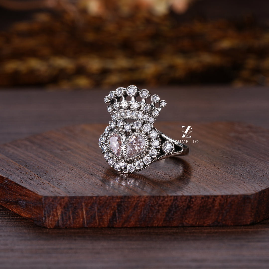 Rose cut Queen Moissanite Ring