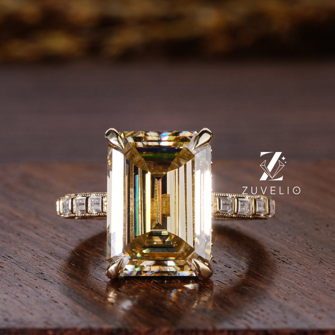 Champagne Emerald Cut Ring