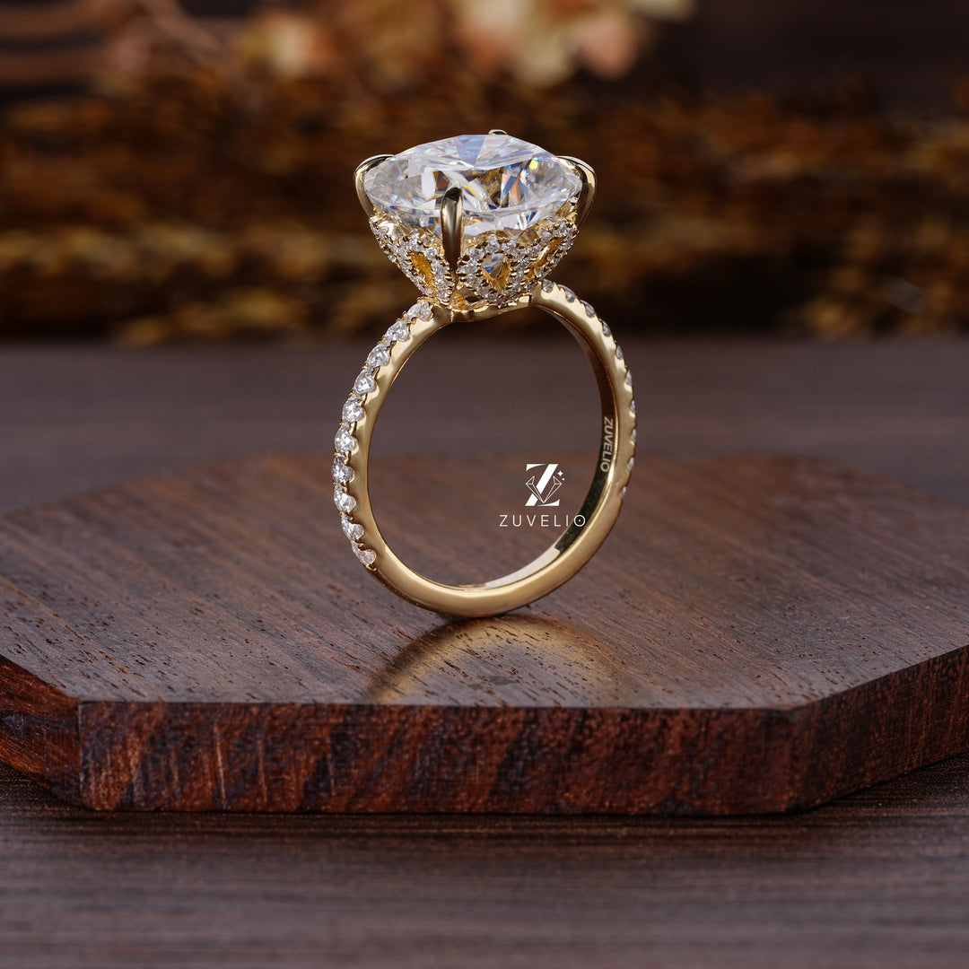 Cushion Hidden Halo Ring