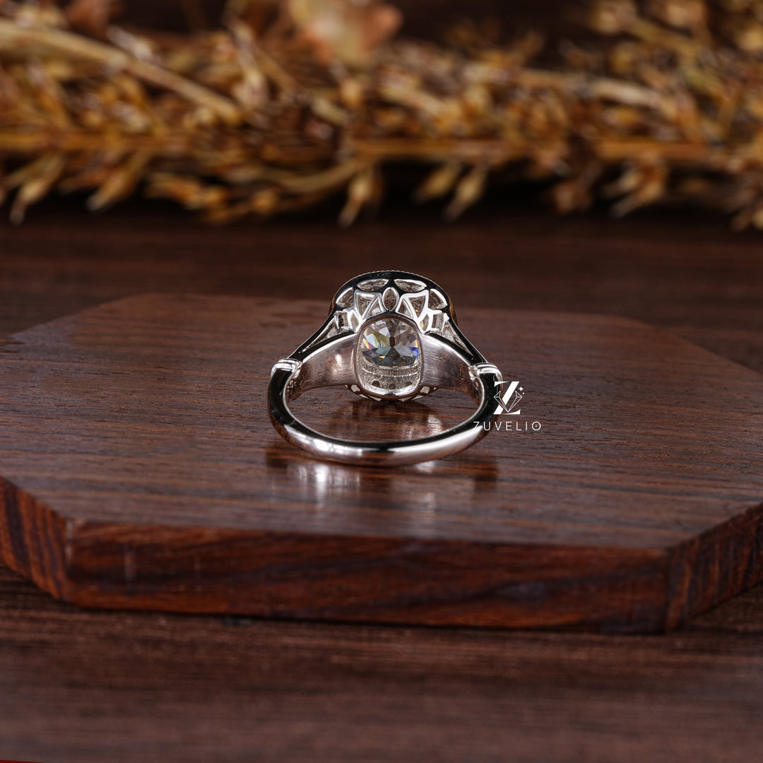 Cushion Cut Halo Ring