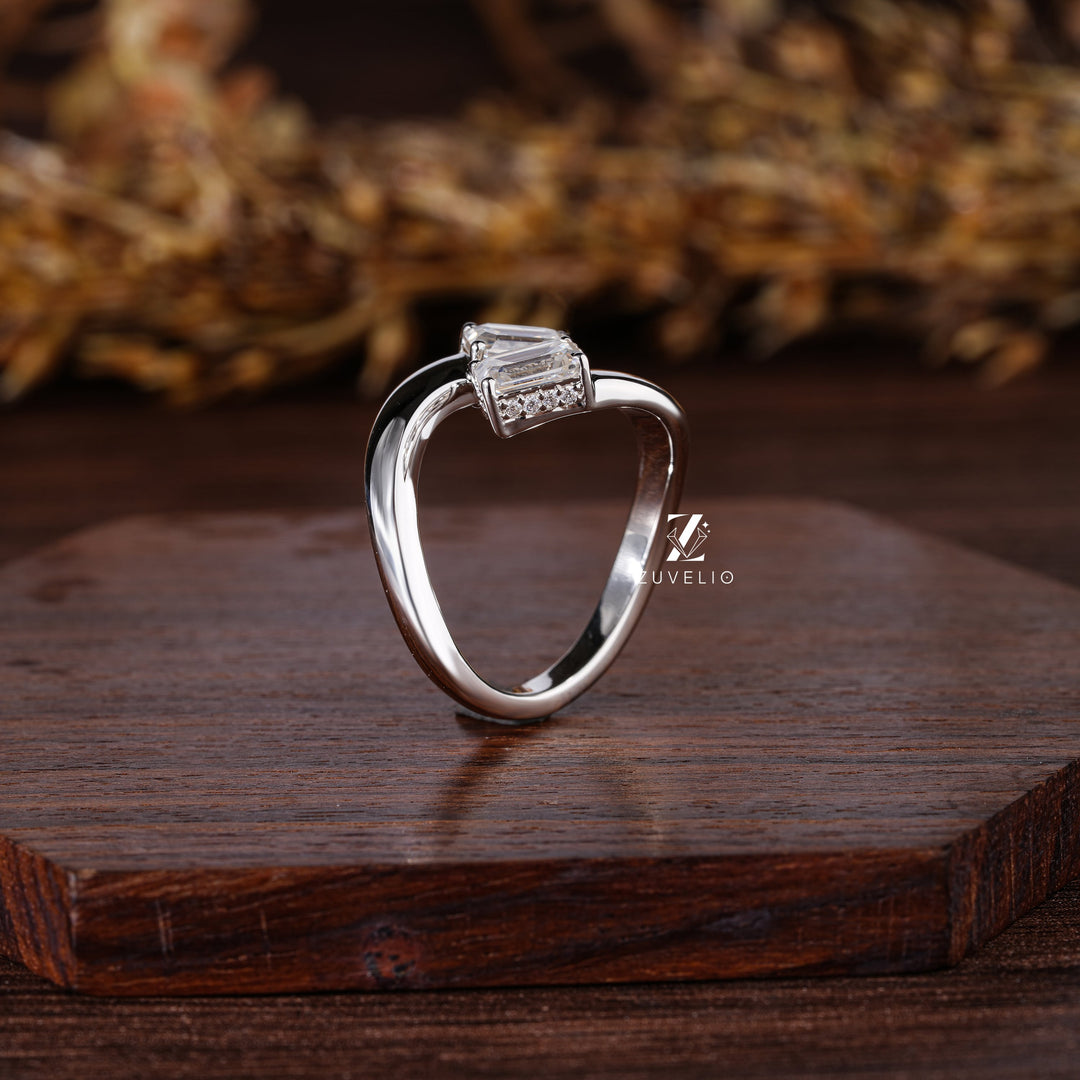 Two Stone Twisted Band Ring