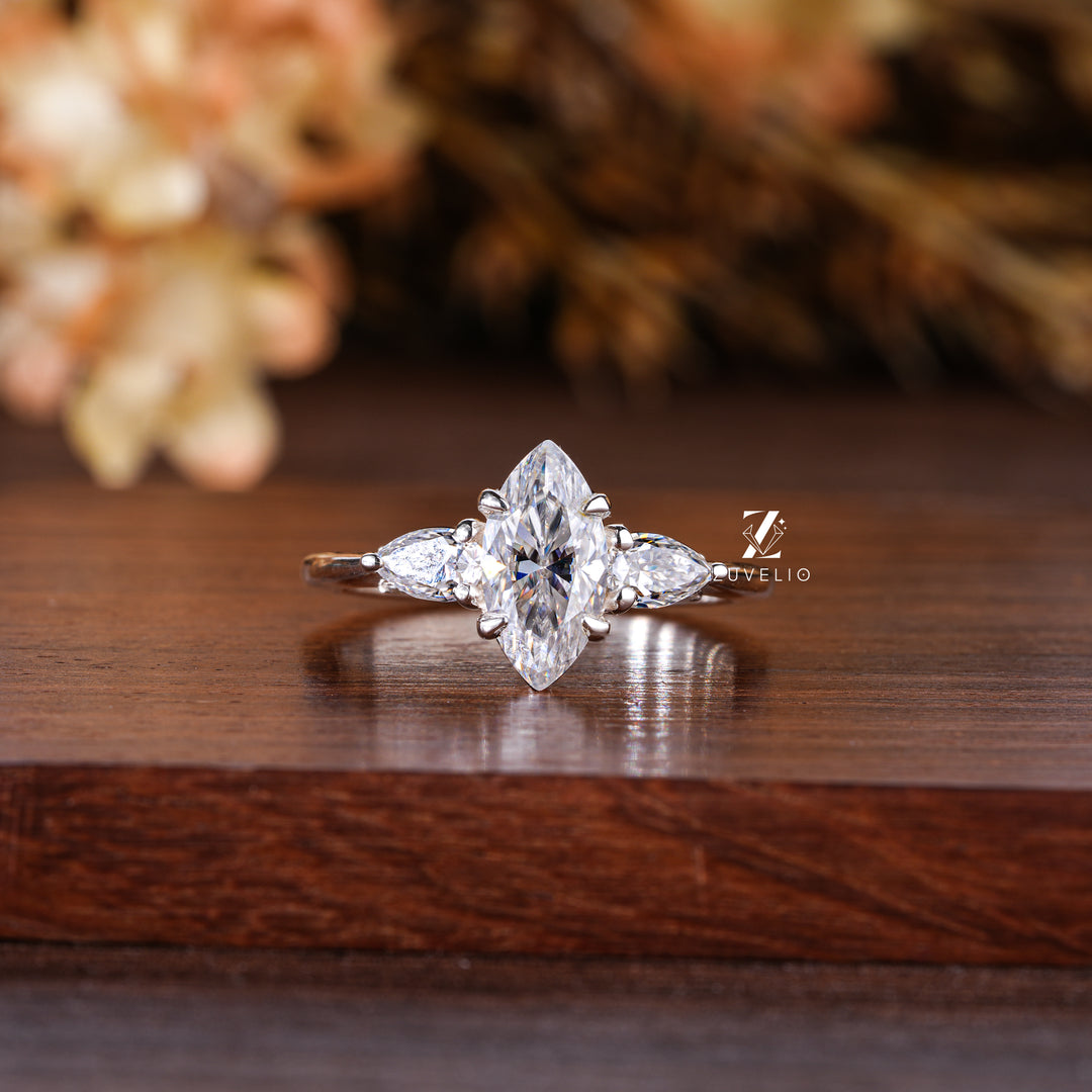 Marquise Cut Moissanite Ring