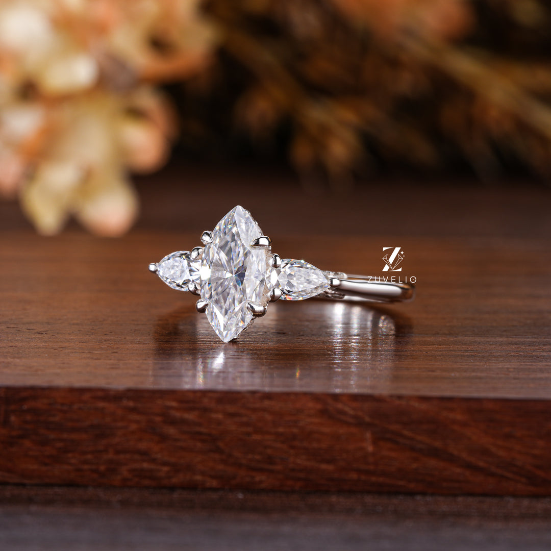 Marquise Cut Moissanite Ring