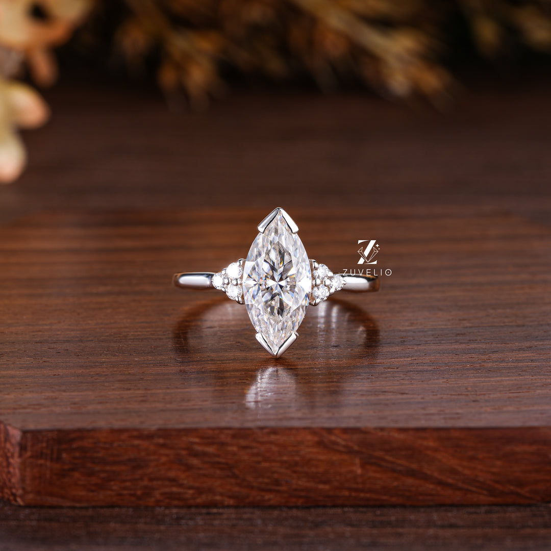 Marquise Half Bezel Ring