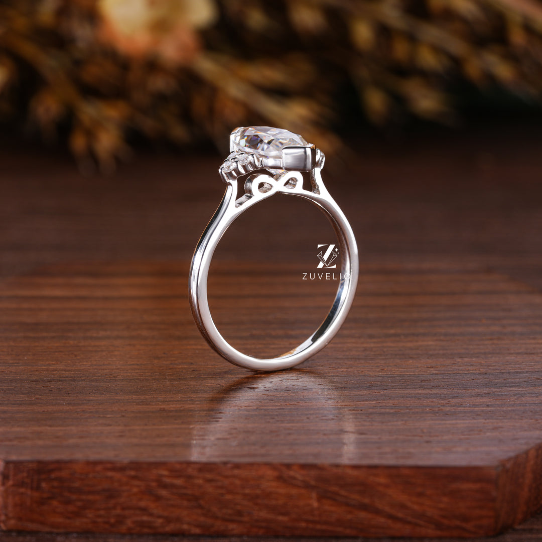 Marquise Half Bezel Ring