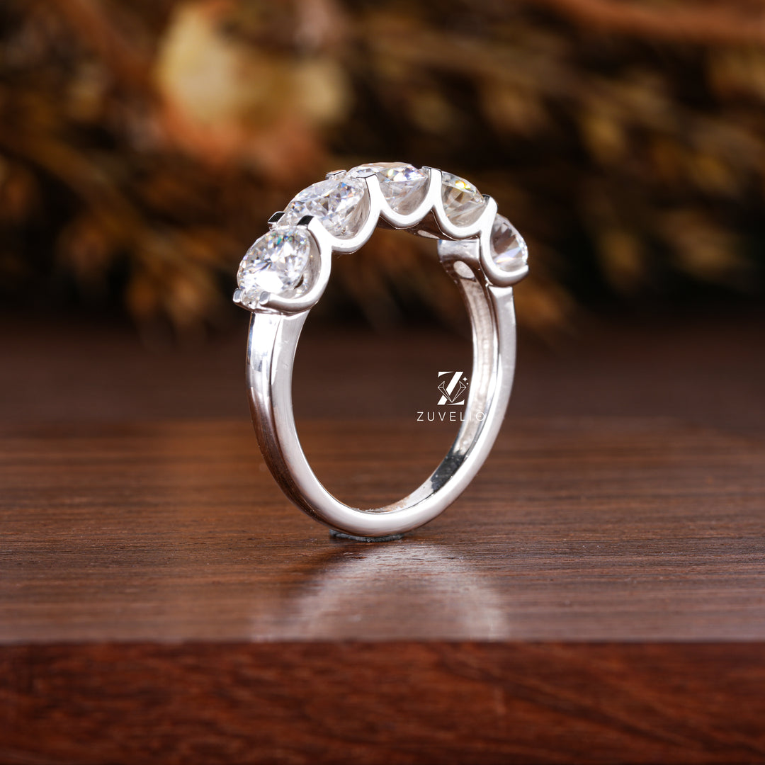 5 Stone Moissanite Ring