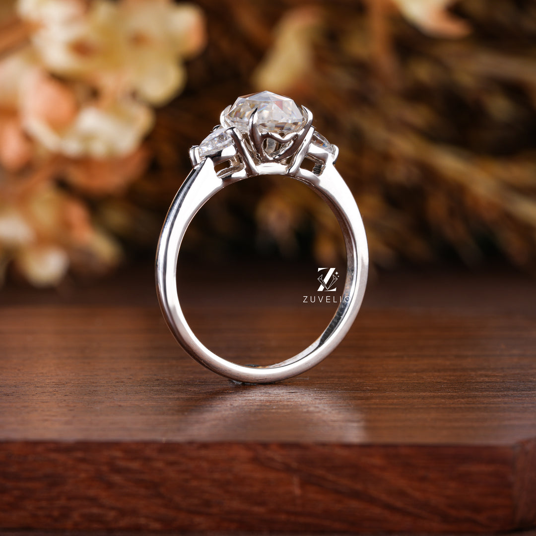 Rose Cut Moissanite Ring