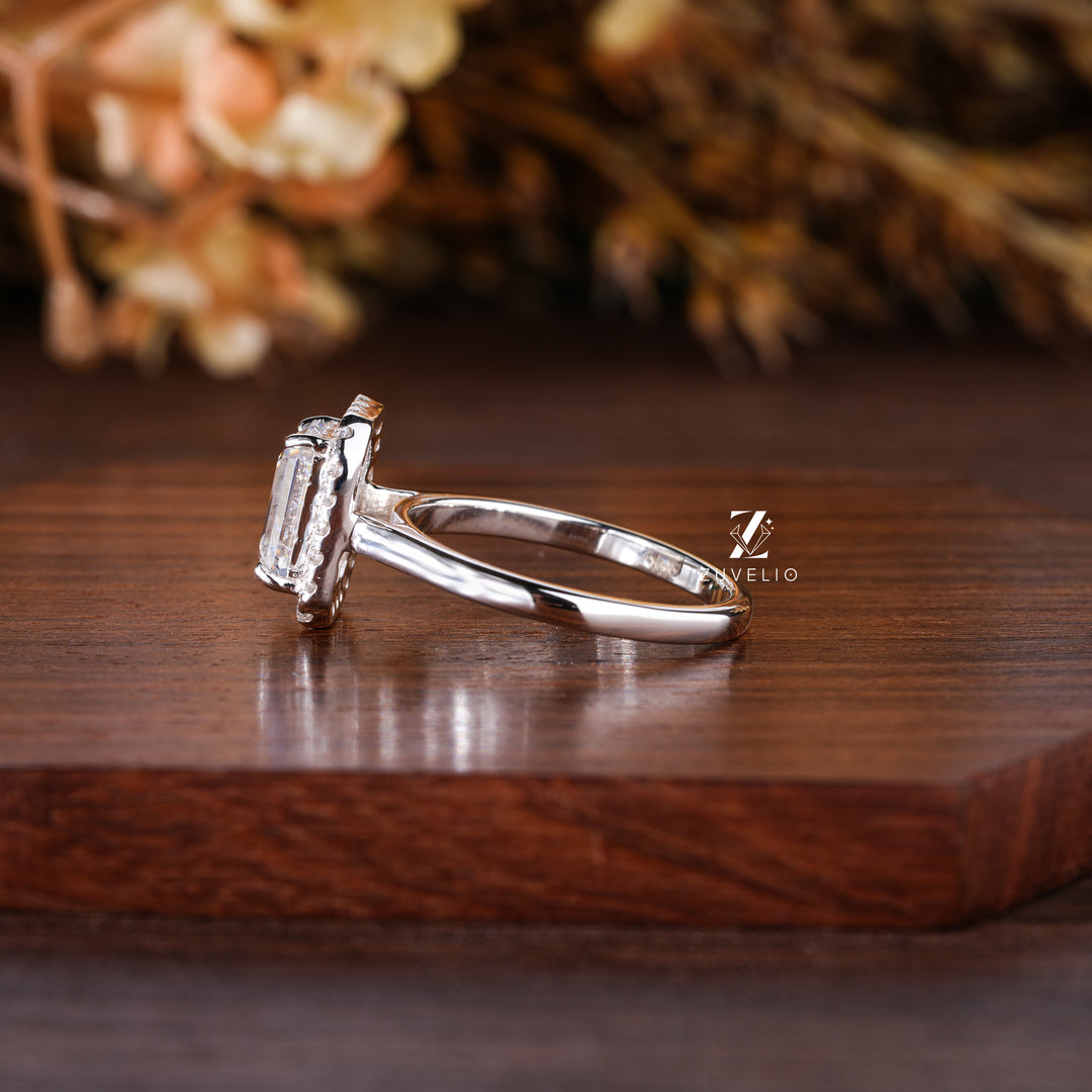 Emerald Cut Moissanite Ring