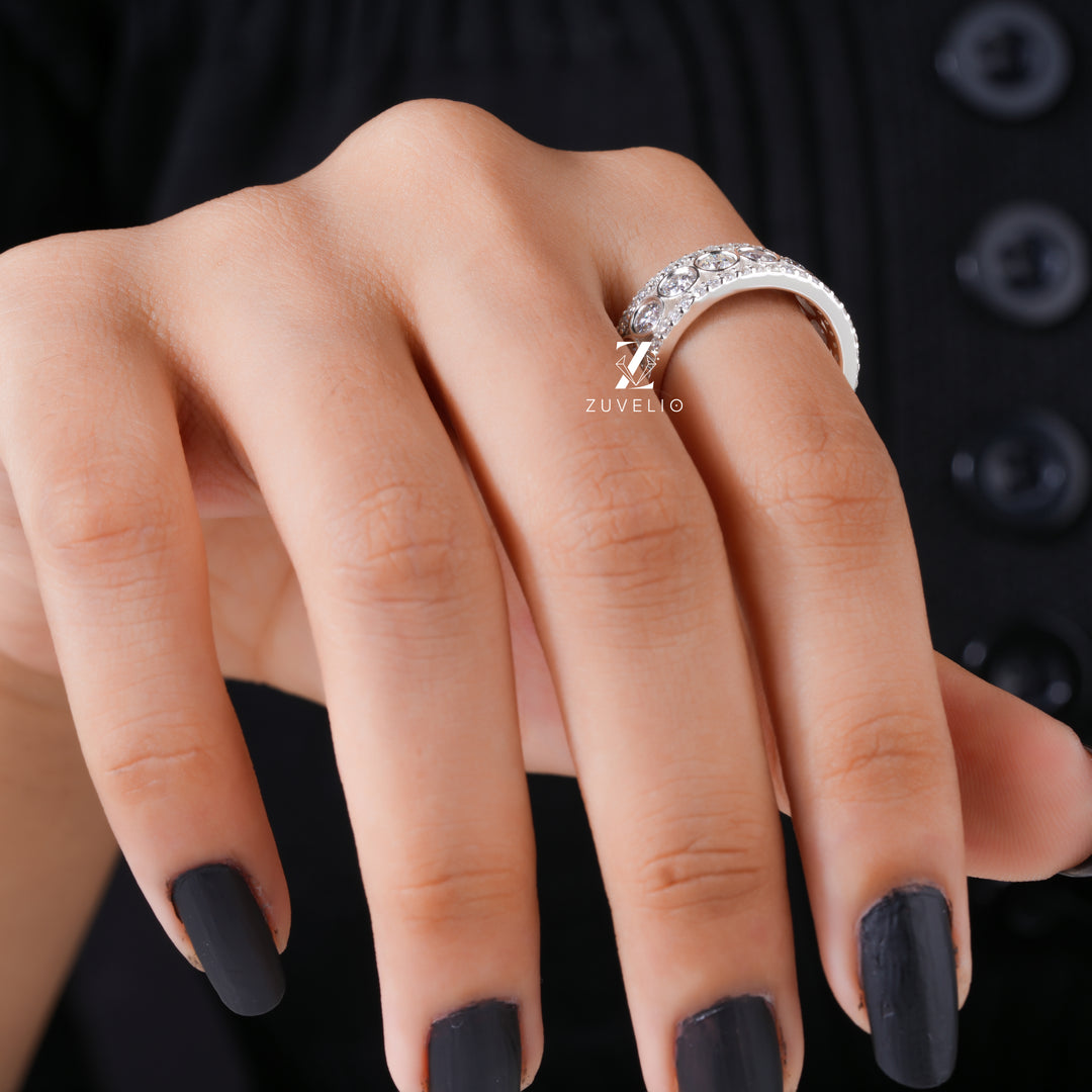 Double Halo Style Ring