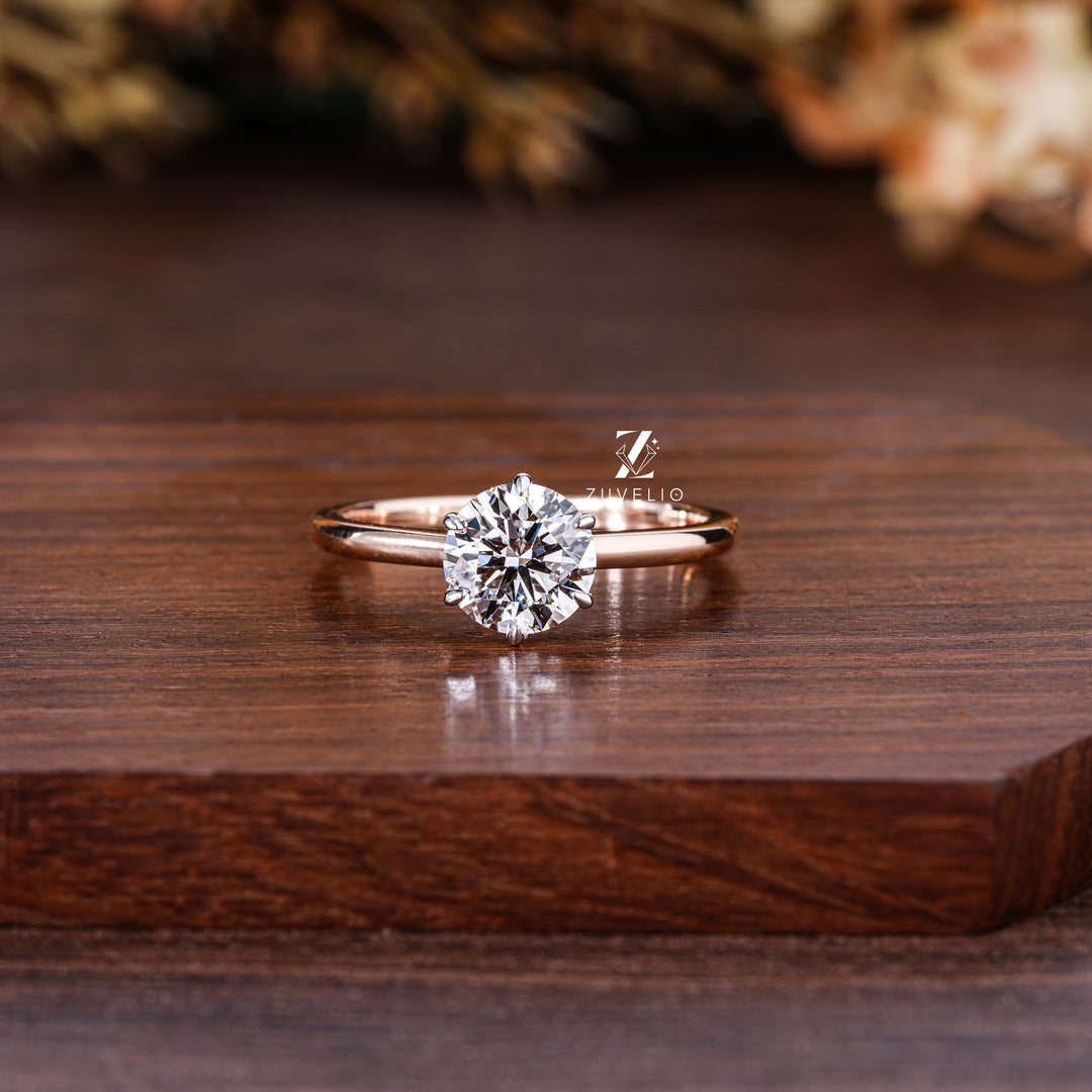 Rose Gold Solitaire Ring