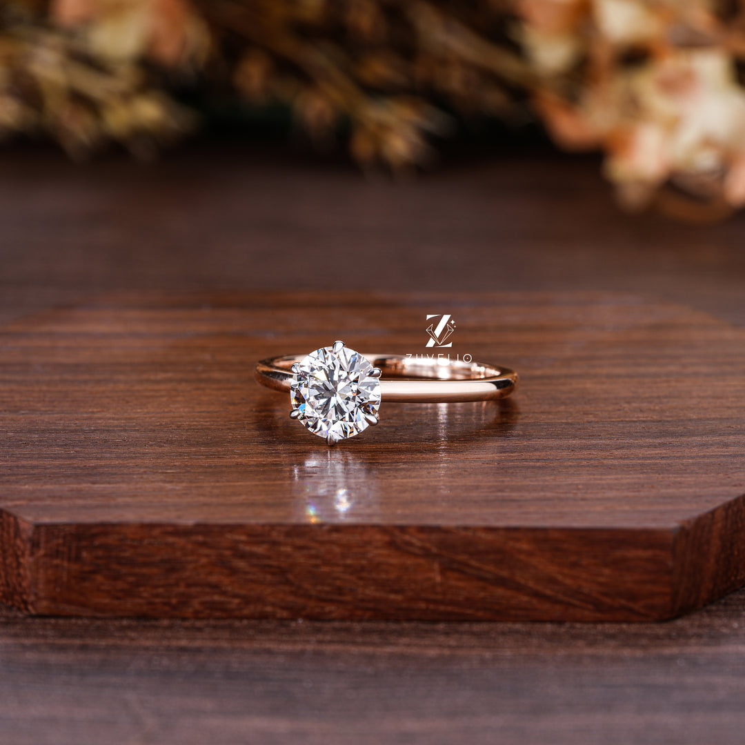 Rose Gold Solitaire Ring