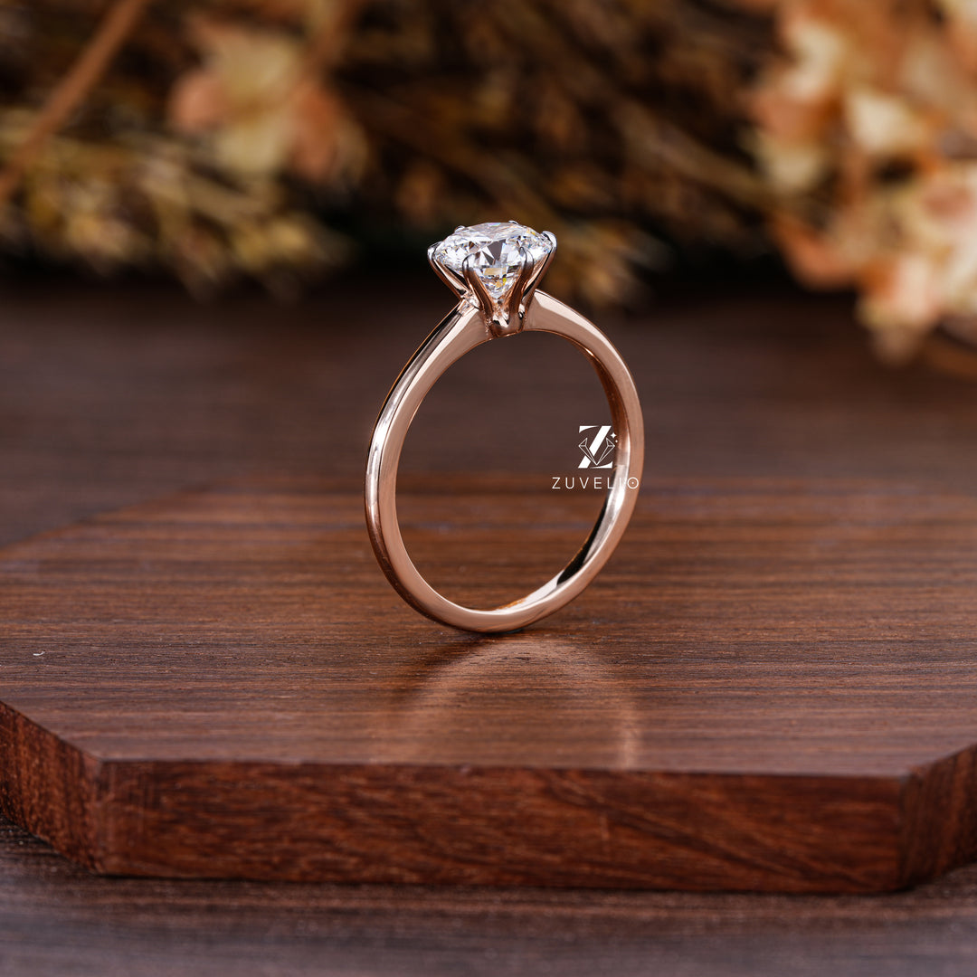 Rose Gold Solitaire Ring