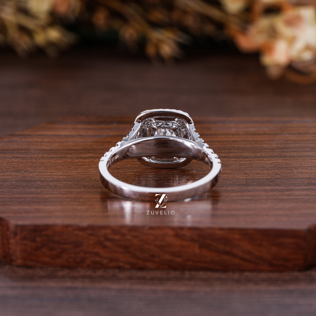 Double Halo Lab Diamond Ring