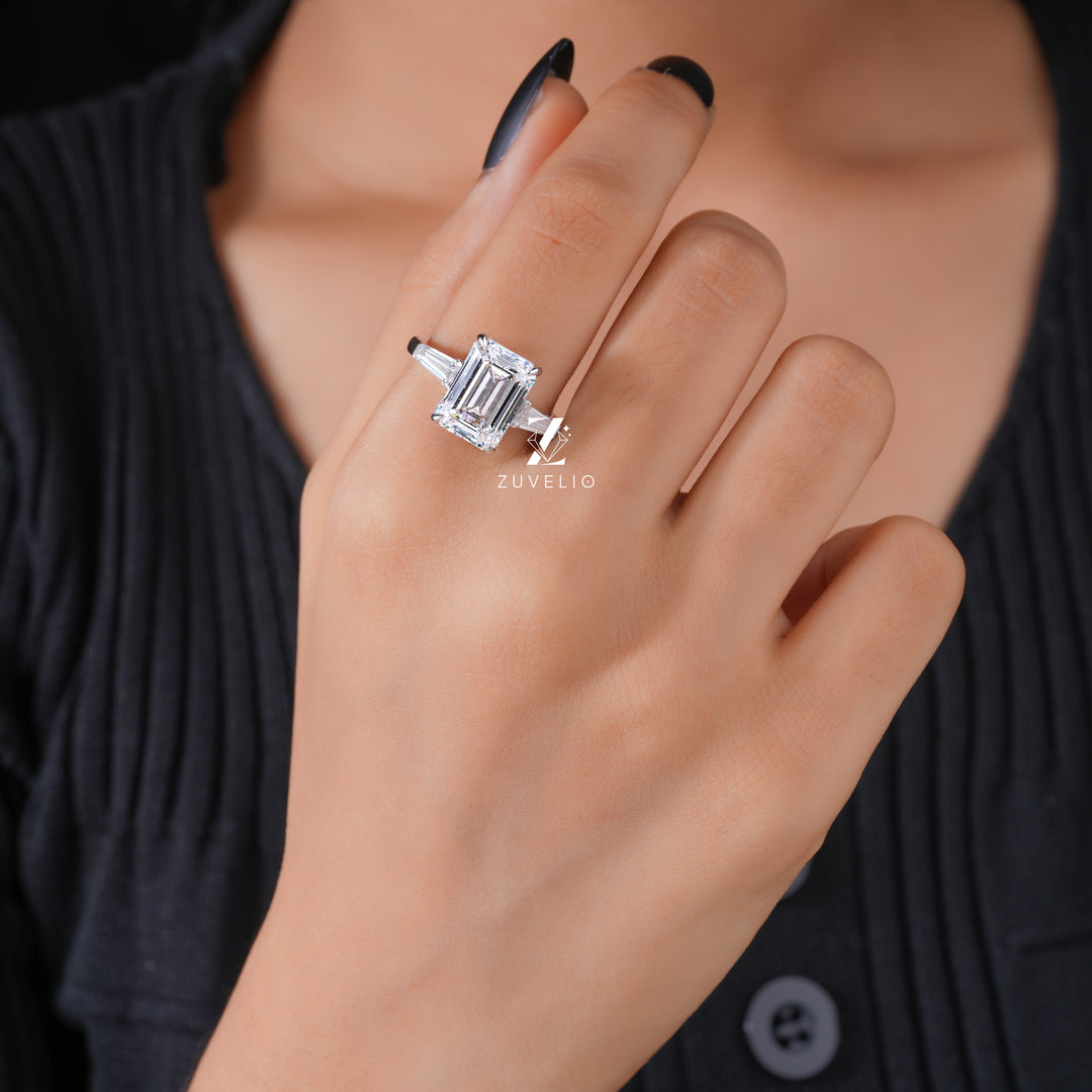 Emerald Cut Lab Diamond Ring