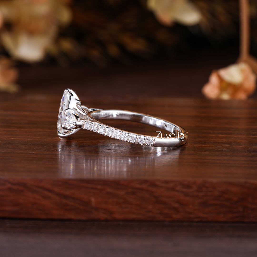 Pear Shaped Moissanite Ring