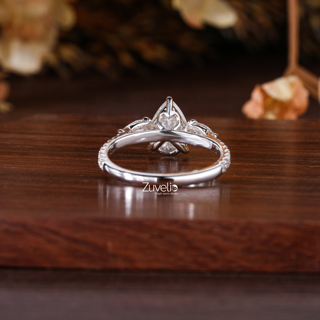 Pear Shaped Moissanite Ring