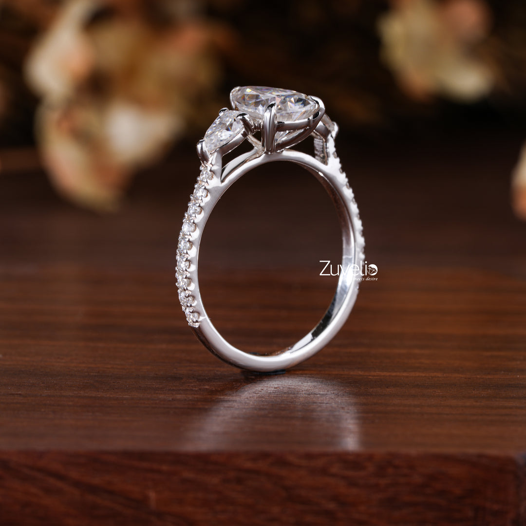 Pear Shaped Moissanite Ring