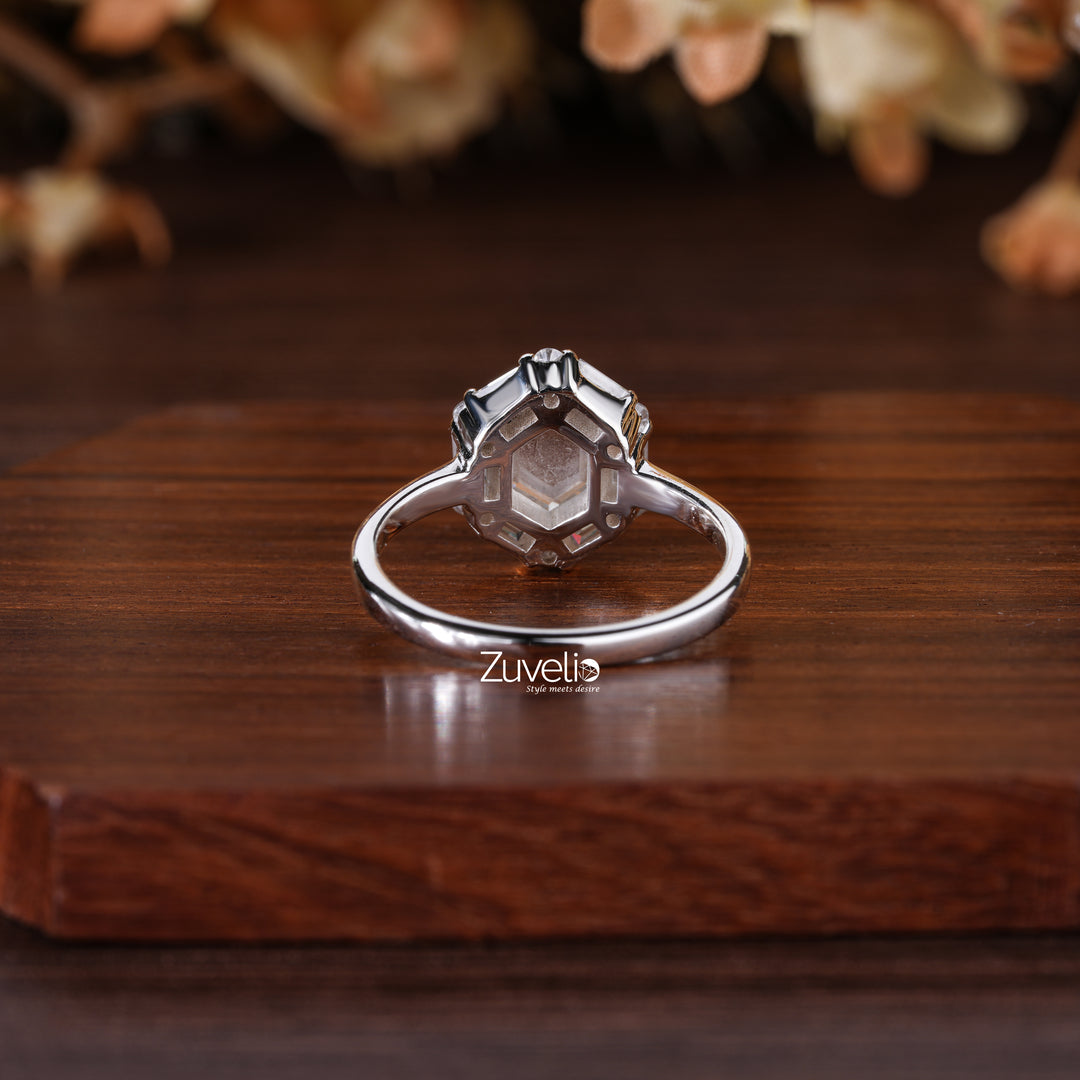 Portrait Cut Hexagon Ring