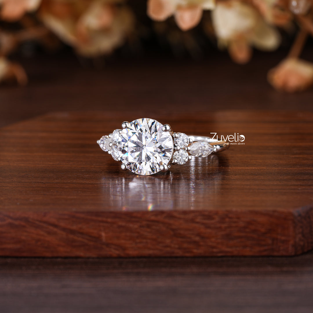 Round Cut Moissanite Ring