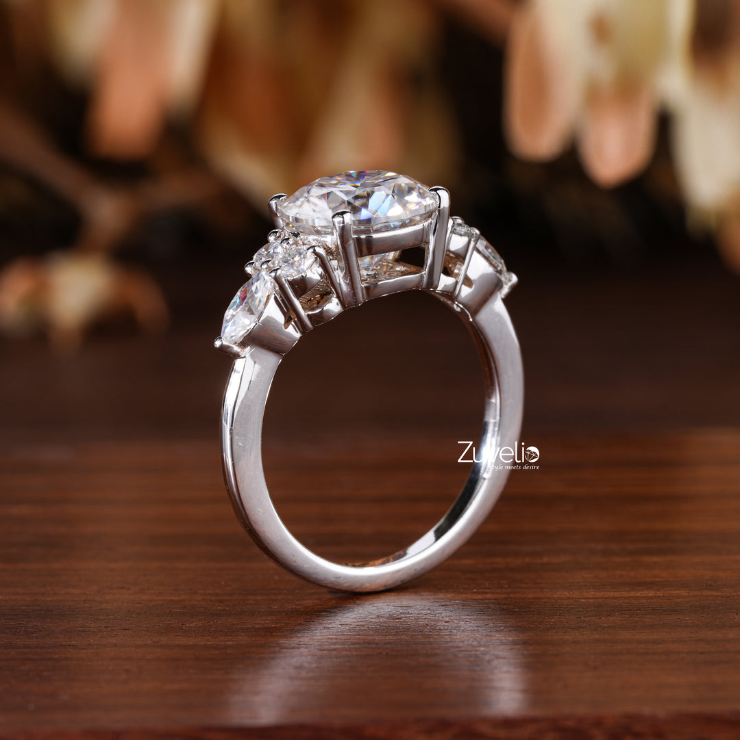 Round Cut Moissanite Ring