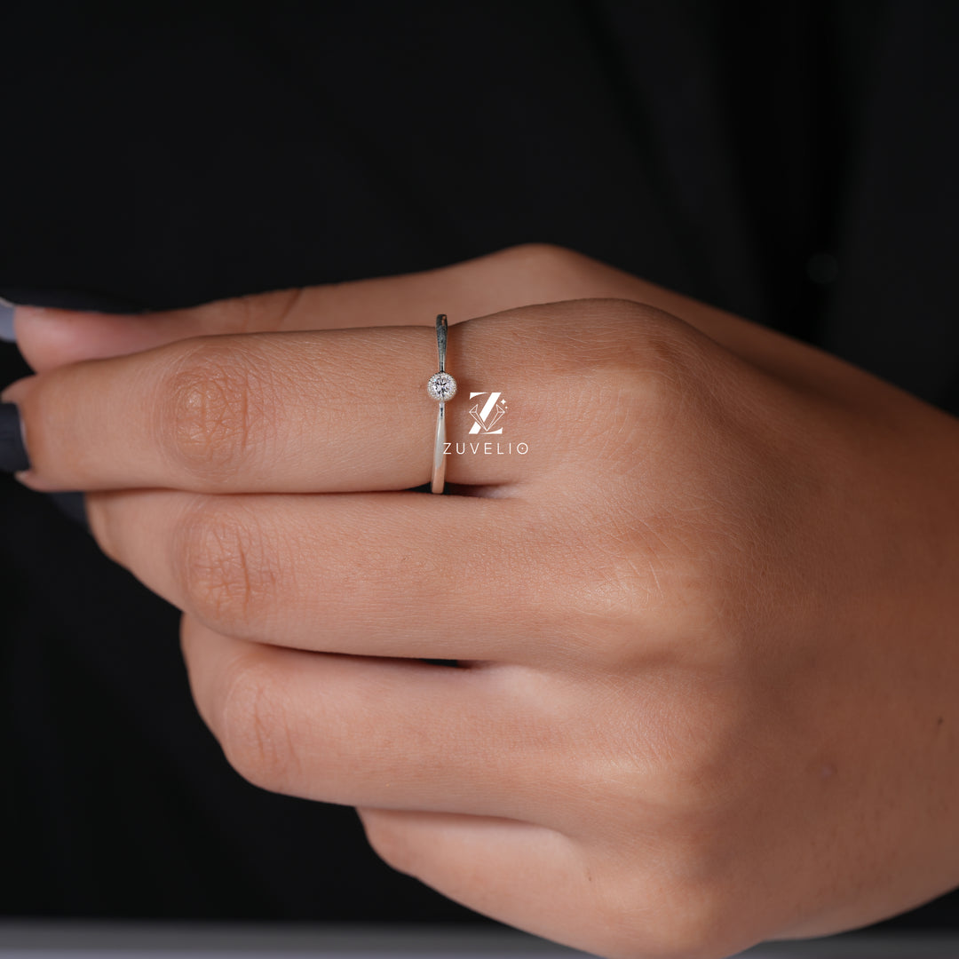 Dainty Solitaire Moissanite Ring